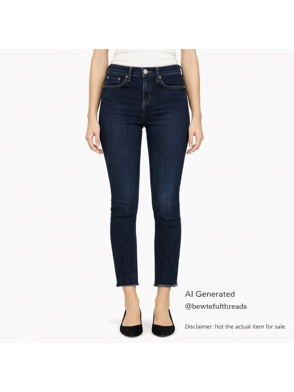 rag & bone Size 26 Dark Wash High Rise Skinny Raw Hem Ankle Jeans